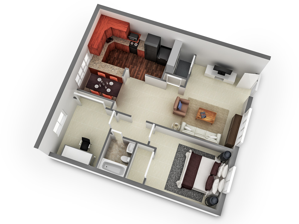 One Bedroom Den Floor Plan
