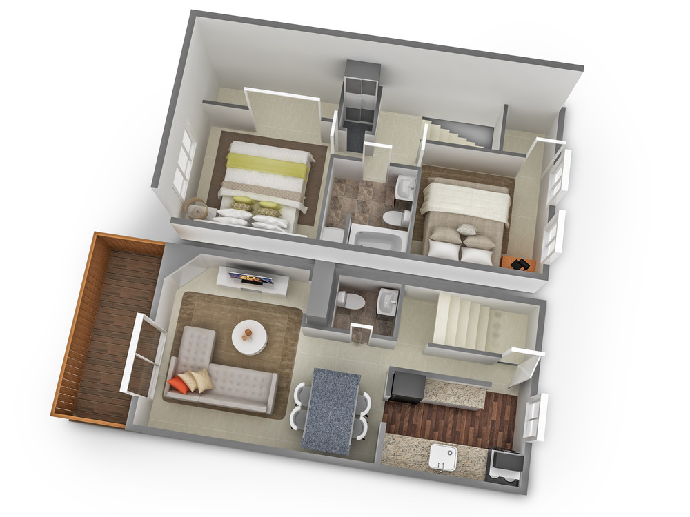 Two Bedroom Townhouse Floor Plan